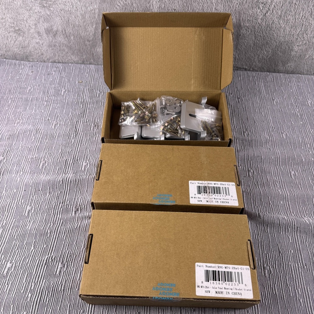Renogy Solar Panel Mounting Z Bracket Kit RNG-MTS-ZBx4-G1-US Lot Of 3 Boxes